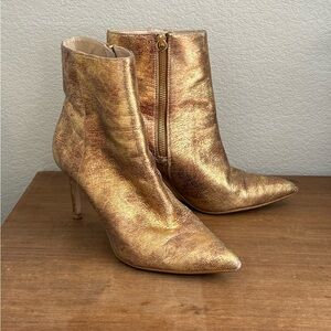 Zara Shimmering Gold Heeled Boots